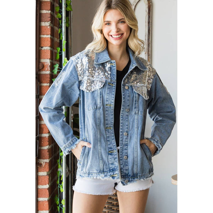 Sequin Denim Jacket