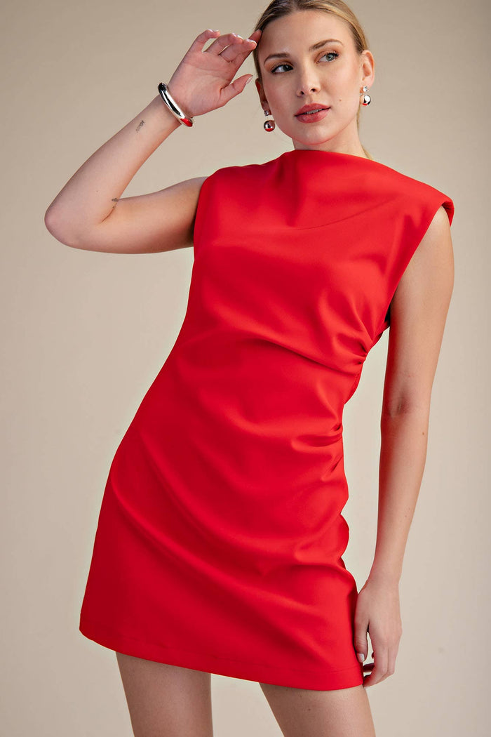 Shoulder Pads Mini Dress