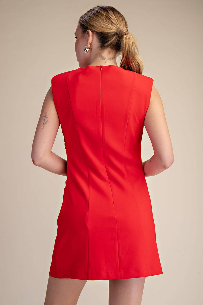 Shoulder Pads Mini Dress