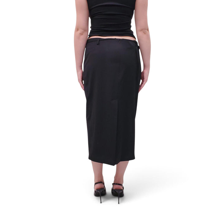 ST. AGNI BLACK BELTED PENCIL SKIRT - SIZE L