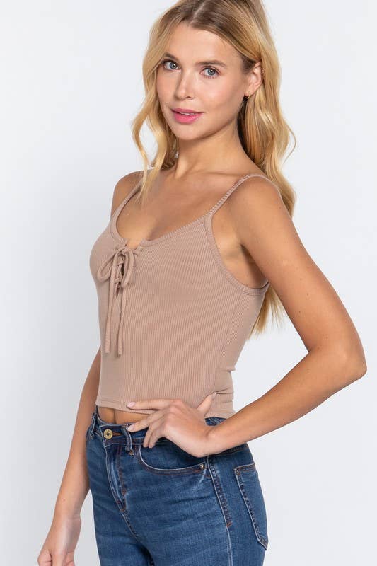 Sweetheart Neck Heavy Rib Knit Cami Top