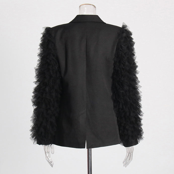 tailored blazer with layered tulle sleeves – YOUSSEF