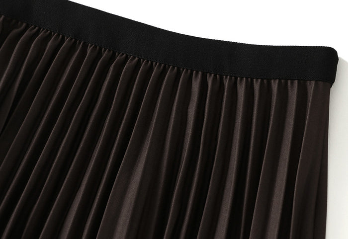 tie-dye pleated A-line midi skirt – MARBLE