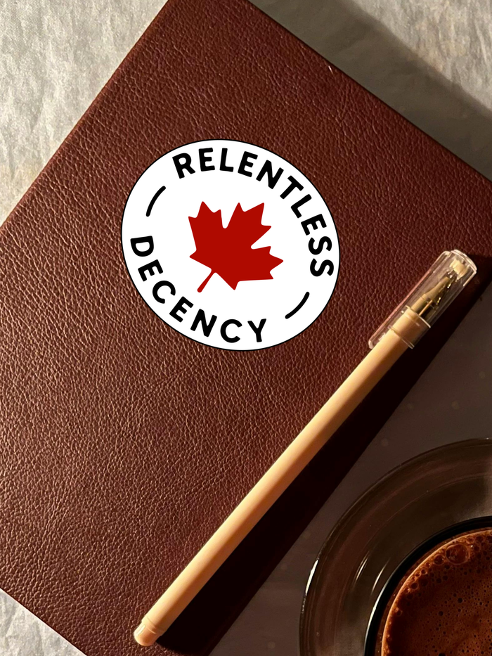 Tod Maffin's Relentless Decency Vinyl Eco Sticker