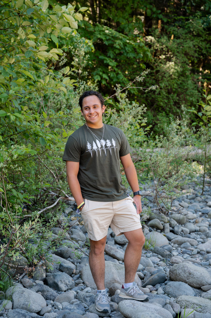 TREELINE - 100% Organic Cotton Unisex Tee- Olive Green