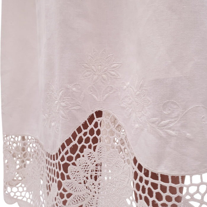 ULLA JOHNSON CREAM DRESS WITH EYELET DETAIL - SIZE 4