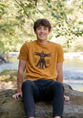 VITRUVIAN SASQUATCH - Unisex 100% Organic Cotton Tee - Gold