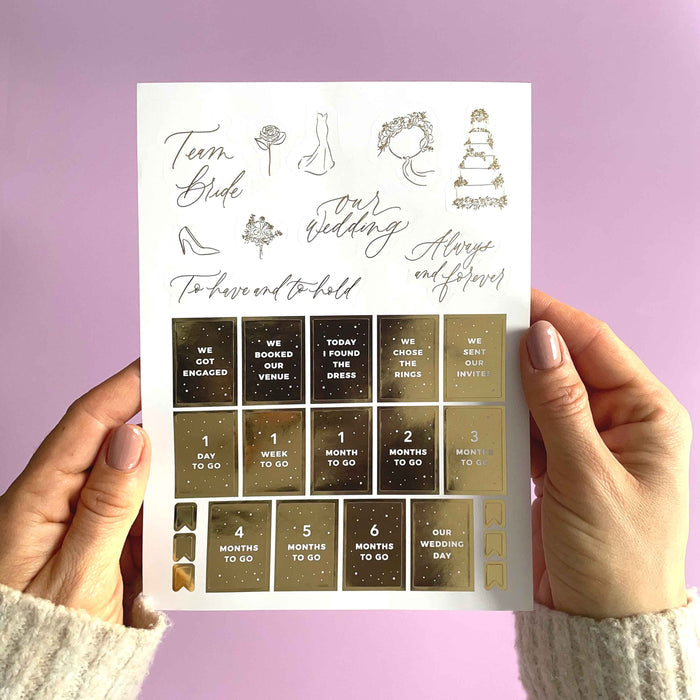 Wedding Planner Sticker Pack (3 Sheets) - Giftware - Blush and Gold