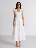 White Floral Appliqué Maxi Dress - Blossom