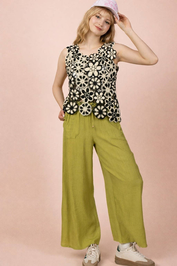 Wide Leg Woven Pants