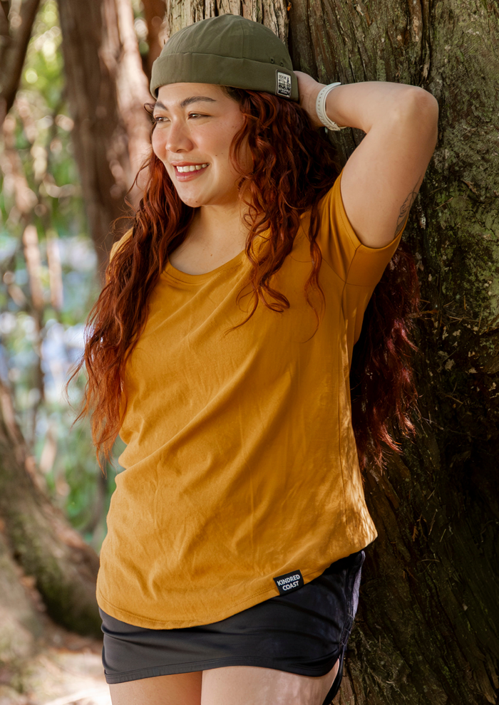 Women's 100% Organic Cotton Tee - Blank Apparel - Gold