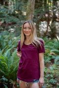 Women's 100% Organic Cotton Tee - Blank Apparel - Maroon