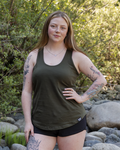 Women's Racerback 100% Organic Cotton Tank Top- Blank Apparel - Olive