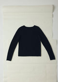 Wool Cashmere Neat Sweater | Night Sky