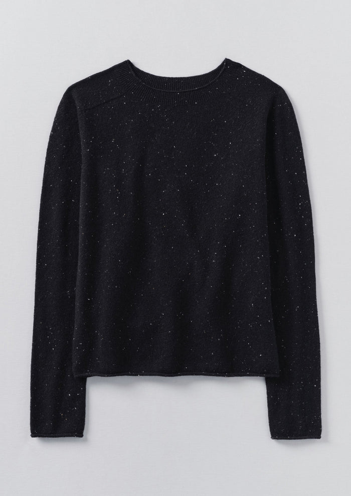 Wool Cashmere Neat Sweater | Night Sky