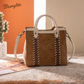 Wrangler Braided Whipstitch Top Handle Tote/Crossbody in Brown
