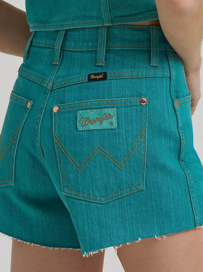 Wrangler X Lainey Wilson Cowboy Short in Turquoise